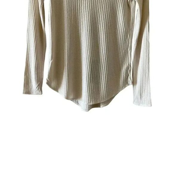 NWT Chaser Revolve Cream Ivory V BACK THERMAL TEE Rice Long Sleeves Dolman M - Picture 5 of 11